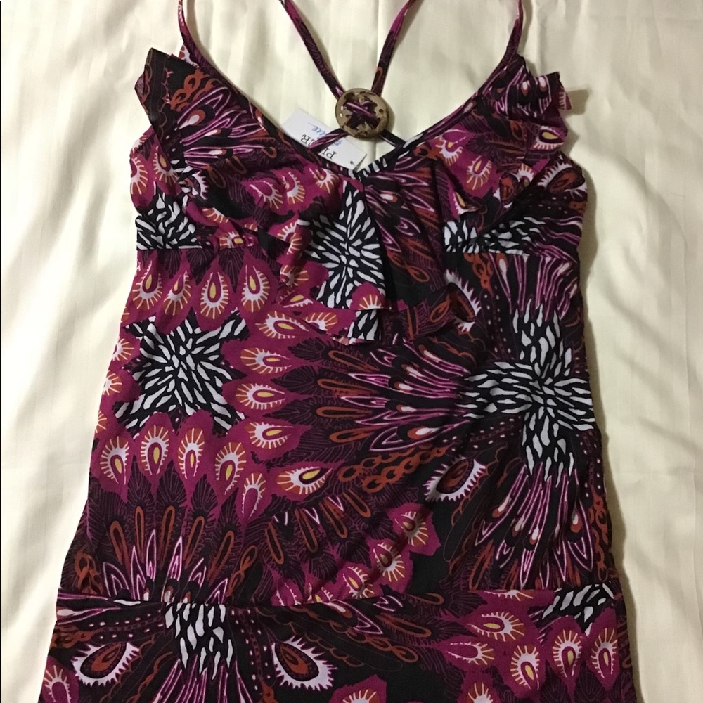 Júniors Ruffle Sleeveless Piper & Blue Shirt